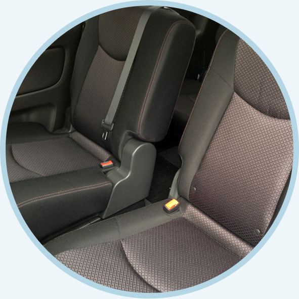 The car seat and the floor mat