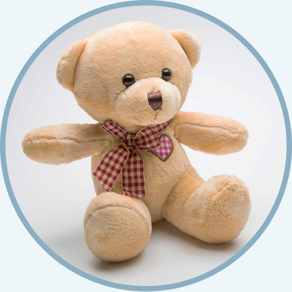 The toys and the plush dolls of the children